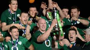 La gioia dell'Irlanda per il trionfo nel Sei Nazioni 2014 (fonte immagine: espnscrum.com)